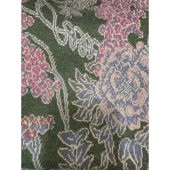 Peruvian Connections Pima Cotton Midi Sweater Dress Sz Small floral vines - Picture 4 of 4